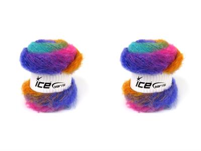 2x150gr. BELLA MOHAIR Tiftik, Akrilik Yeşil, Mor, Altın, Fuşya Kışlık, Yün, Tiftik, Batik Desenli, Worsted