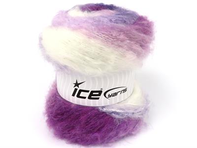 2x150gr. BELLA MOHAIR Tiftik, Akrilik Ekru, Mor Tonları Kışlık, Yün, Tiftik, Batik Desenli, Worsted