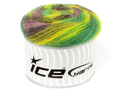 Lot of 2 x 150gr Skeins Ice Yarns CAKES ALPACA FINE (25% Alpaca) Yarn Green Yellow Camel Pink