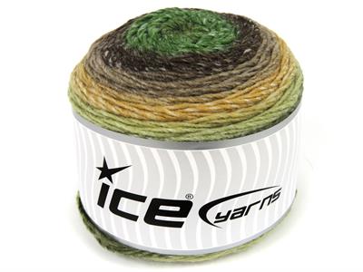Lot of 2 x 150gr Skeins Ice Yarns CAKES GALAXY Yarn Green shades Brown Shades