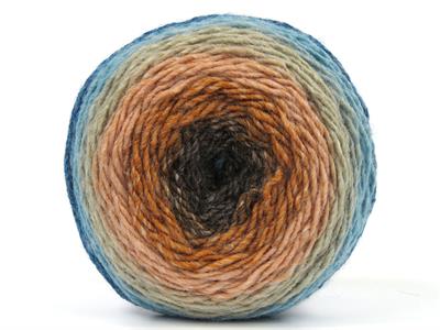 Lot of 2 x 150gr Skeins Ice Yarns CAKES GALAXY Yarn Turquoise Beige Salmon Orange Camel