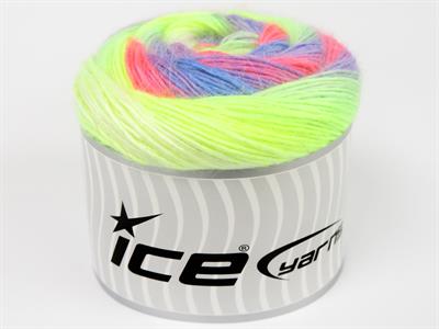 Lot of 2 x 150gr Skeins Ice Yarns CAKES ALPACA FINE (25% Alpaca) Yarn Neon Green Lilac Salmon Blue