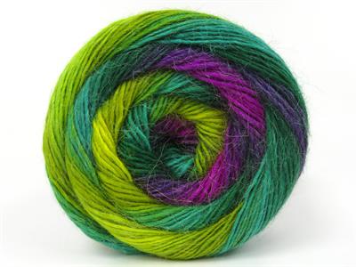 Lot of 2 x 150gr Skeins Ice Yarns CAKES ALPACA FINE (25% Alpaca) Yarn Green Shades Fuchsia Purple