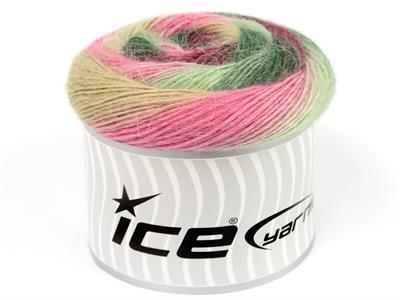 Lot of 2 x 150gr Skeins Ice Yarns CAKES ALPACA FINE (25% Alpaca) Yarn Green Shades Cream Pink Burgundy