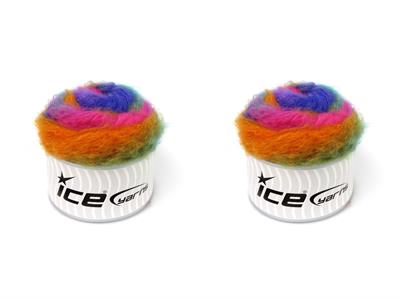 Lot of 2 x 150gr Skeins Ice Yarns CAKES FANCY MOHAIR (15% Mohair) Yarn Purple Fuchsia Green Gold