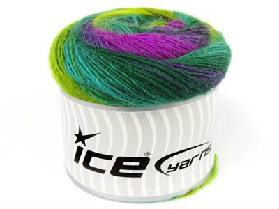 Lot of 2 x 150gr Skeins Ice Yarns CAKES ALPACA FINE (25% Alpaca) Yarn Green Shades Fuchsia Purple