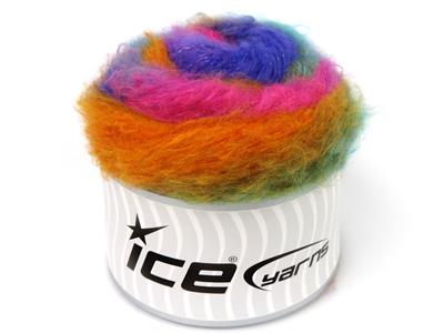 Lot of 2 x 150gr Skeins Ice Yarns CAKES FANCY MOHAIR (15% Mohair) Yarn Purple Fuchsia Green Gold