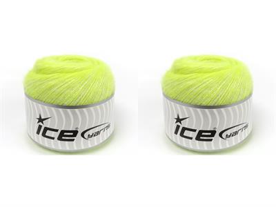 Lot of 2 x 150gr Skeins Ice Yarns CAKES TOMMY WOOL (10% Wool) Yarn Light Green melange