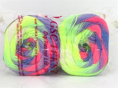Lot of 2 x 150gr Skeins Ice Yarns CAKES ALPACA FINE (25% Alpaca) Yarn Neon Green Lilac Salmon Blue