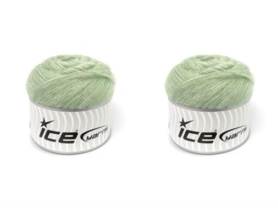 Lot of 2 x 150gr Skeins Ice Yarns CAKES TOMMY WOOL (10% Wool) Yarn Mint Green Melange