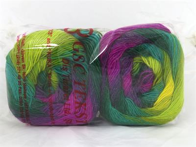 Lot of 2 x 150gr Skeins Ice Yarns CAKES ALPACA FINE (25% Alpaca) Yarn Green Shades Fuchsia Purple