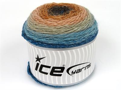 Lot of 2 x 150gr Skeins Ice Yarns CAKES GALAXY Yarn Turquoise Beige Salmon Orange Camel