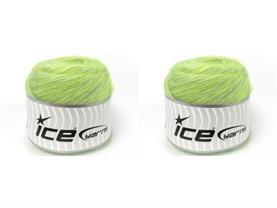 Lot of 2 x 150gr Skeins Ice Yarns CAKES TOMMY WOOL (10% Wool) Yarn Green Shades