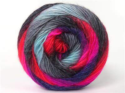 Lot of 2 x 150gr Skeins Ice Yarns CAKES ALPACA FINE (25% Alpaca) Yarn Purple Blue Neon Orange Fuchsia Grey Shades
