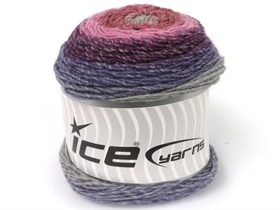 Lot of 2 x 150gr Skeins Ice Yarns CAKES GALAXY Yarn Light Grey Pink Shades Purple Lilac Shades