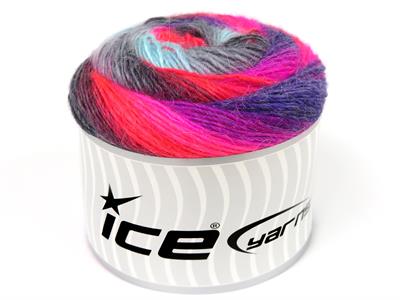 Lot of 2 x 150gr Skeins Ice Yarns CAKES ALPACA FINE (25% Alpaca) Yarn Purple Blue Neon Orange Fuchsia Grey Shades