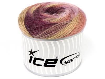 Lot of 2 x 150gr Skeins Ice Yarns CAKES ALPACA FINE (25% Alpaca) Yarn Purple Shades Salmon Shades