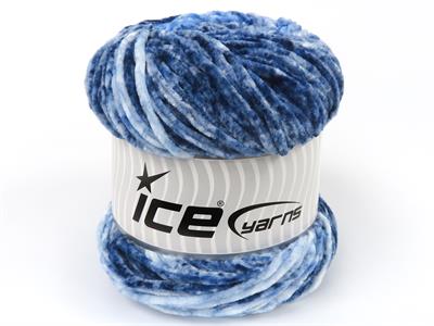 Lot of 2 x 150gr Skeins Ice Yarns CHENILLE SPLASH (100% MicroFiber) Yarn Blue Shades