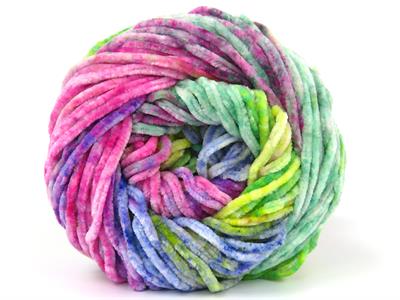 Lot of 2 x 150gr Skeins Ice Yarns CHENILLE SPLASH (100% MicroFiber) Yarn Rainbow