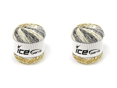 Lot of 2 x 150gr Skeins Ice Yarns CHENILLE SPLASH (100% MicroFiber) Yarn Grey Shades Cream Shades