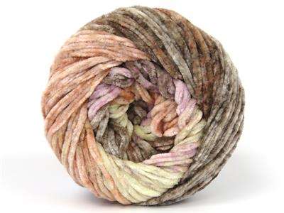 Lot of 2 x 150gr Skeins Ice Yarns CHENILLE SPLASH (100% MicroFiber) Yarn Salmon Shades Brown Shades Lilac Shades