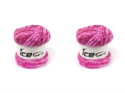 Lot of 2 x 150gr Skeins Ice Yarns CHENILLE SPLASH (100% MicroFiber) Yarn Pink Shades
