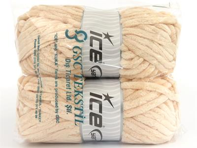 Lot of 2 x 200gr Skeins Ice Yarns CHENILLE SUPERBULKY (100% MicroFiber) Yarn Light Salmon