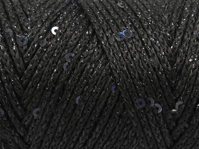 2x200gr. MACRAME GLITZ PAILLETTE Metalik Simli Siyah Metalik Simli, Yazlık İplikler, Makrame, Boncuklu Pullu, Tığ İşi, Worsted