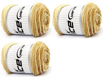 3x100gr. BABY DREAM BATIK  Krem, Kahverengi Tonları Bebe, Batik Desenli, Worsted, 100% Akrilik , Akrilik