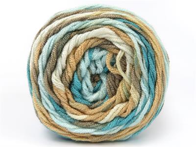 3x100gr. BABY DREAM BATIK  Beyaz, Turkuaz Tonları Bebe, Batik Desenli, Worsted, 100% Akrilik , Akrilik