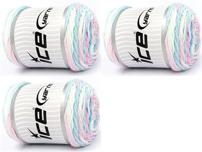 3x100gr. BABY DREAM BATIK  Pembe tonları, Mavi Tonları Bebe, Batik Desenli, Worsted, 100% Akrilik , Akrilik