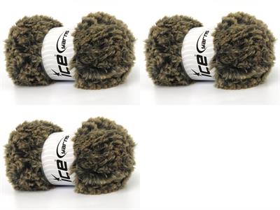 3x100gr. BUNNY FUR  Kahverengi, Siyah Yumoş, Sakallı, Kışlık, Çok Kalın