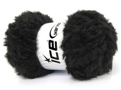 3x100gr. BUNNY FUR  Siyah Yumoş, Sakallı, Kışlık, Çok Kalın