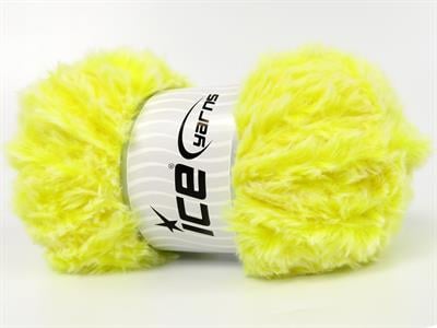 3x100gr. BUNNY FUR  Neon Sarı Yumoş, Sakallı, Kışlık, Çok Kalın