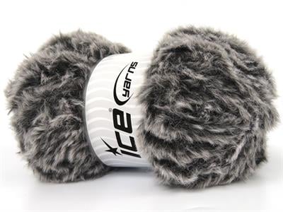 3x100gr. BUNNY FUR  Beyaz, Koyu Gri Yumoş, Sakallı, Kışlık, Çok Kalın