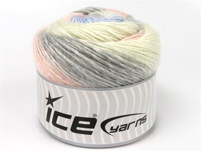 Lot of 3 x 100gr Skeins Ice Yarns CAKES NAPOLITANO Yarn Ecru Light Grey Light Pink Light Blue