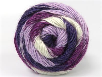 Lot of 3 x 100gr Skeins Ice Yarns CAKES NAPOLITANO Yarn Ecru Purple Shades