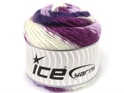 Lot of 3 x 100gr Skeins Ice Yarns CAKES NAPOLITANO Yarn Ecru Purple Shades