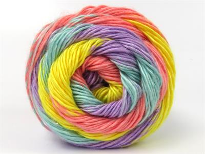 Lot of 3 x 100gr Skeins Ice Yarns CAKES NAPOLITANO Yarn Mint Green Yellow Light Salmon Lilac