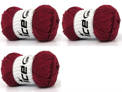 3x100gr. NATURAL COTTON PAILLETTE Metalik Simli, Pamuk Bordo Metalik Simli, Yazlık İplikler, Pamuk, Boncuklu Pullu