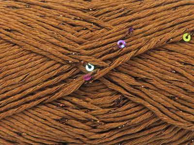 3x100gr. NATURAL COTTON PAILLETTE Metalik Simli, Pamuk Kahverengi Metalik Simli, Yazlık İplikler, Pamuk, Boncuklu Pullu