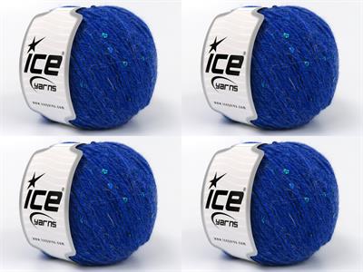 4x50gr. ALPACA PAILLETTE Alpaka, Akrilik Mavi Metalik Simli, Lüks, Alpaka, Kışlık, Yün, Boncuklu Pullu, Akrilik