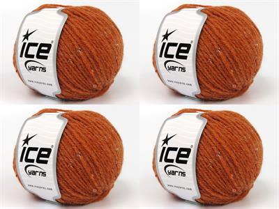 4x50gr. ALPACA PAILLETTE Alpaka, Akrilik Turuncu Metalik Simli, Lüks, Alpaka, Kışlık, Yün, Boncuklu Pullu, Akrilik