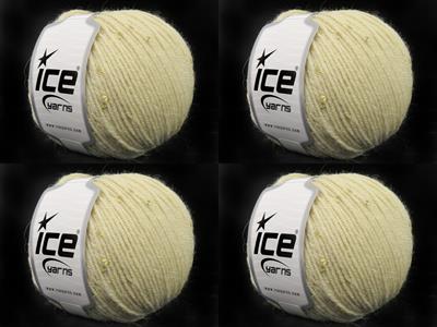 4x50gr. ALPACA PAILLETTE Alpaka, Akrilik Krem Metalik Simli, Lüks, Alpaka, Kışlık, Yün, Boncuklu Pullu, Akrilik