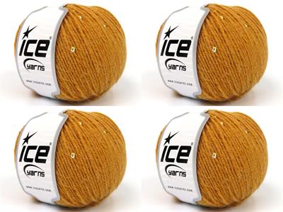 4x50gr. ALPACA PAILLETTE Alpaka, Akrilik Altın Metalik Simli, Lüks, Alpaka, Kışlık, Yün, Boncuklu Pullu, Akrilik