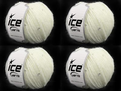 4x50gr. ALPACA PAILLETTE Alpaka, Akrilik Beyaz Metalik Simli, Lüks, Alpaka, Kışlık, Yün, Boncuklu Pullu, Akrilik