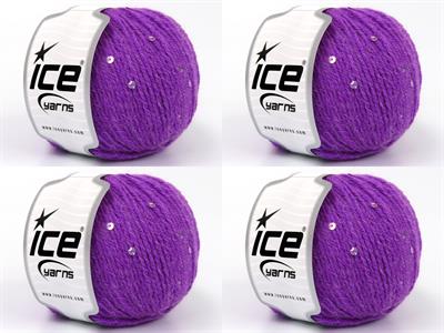 4x50gr. ALPACA PAILLETTE Alpaka, Akrilik Fuşya Metalik Simli, Lüks, Alpaka, Kışlık, Yün, Boncuklu Pullu, Akrilik