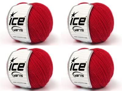 Lot of 4 Skeins Ice Yarns BABY ALPACA (45% Superwash Extrafine Merino Wool) Yarn Red