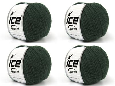 Lot of 4 Skeins Ice Yarns BABY ALPACA (45% Superwash Extrafine Merino Wool) Yarn Dark Green