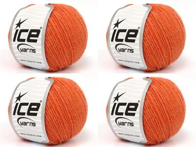 Lot of 4 Skeins Ice Yarns BABY ALPACA (45% Superwash Extrafine Merino Wool) Yarn Orange